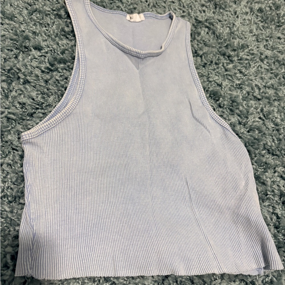 Garage Light Blue Ribbed Tank Top